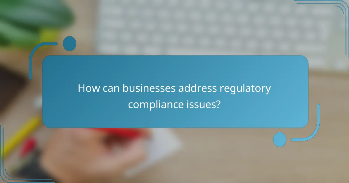 How can businesses address regulatory compliance issues?
